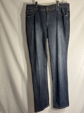 Cabela Women’s Jeans Slight Flare Leg 5 Pckt Drk Wash Jeans 925388 Sz 14